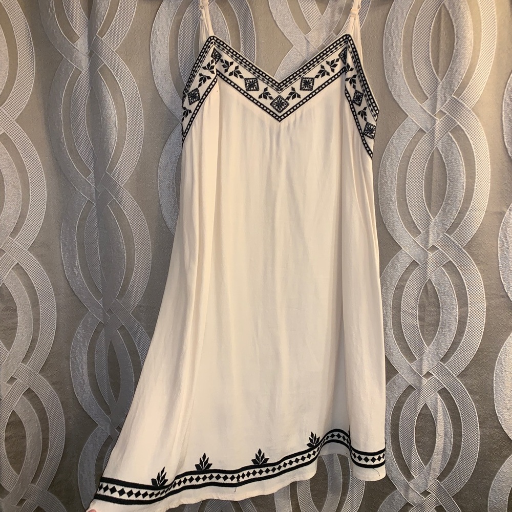 Cream and black dress
